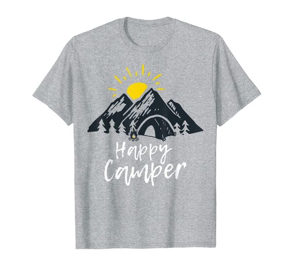 

awesome outdoor camper camping distressed mountain hiking t-shirt, White;black