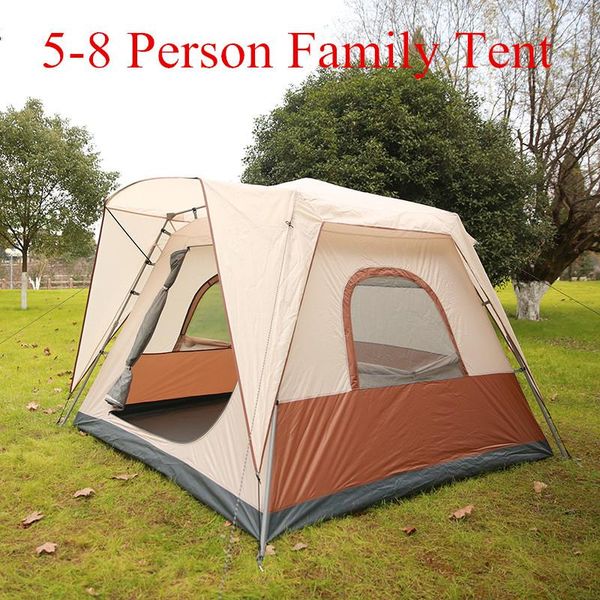

5-8 person tent large family fully-automatic opening double layers waterproof outdoor camping travel tents and shelters