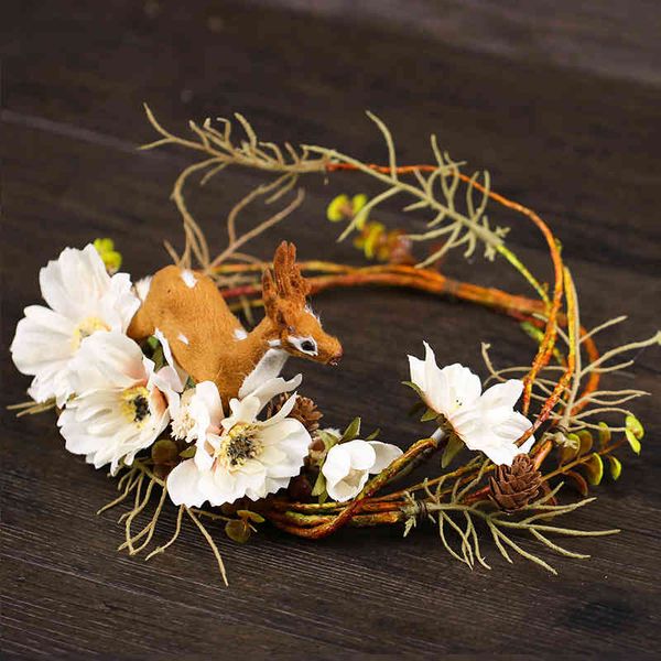 

wedding hair jewelry accessories sen female department deer wreath exquisite headflower shooting p props dress bridesmaid headdress, Slivery;golden