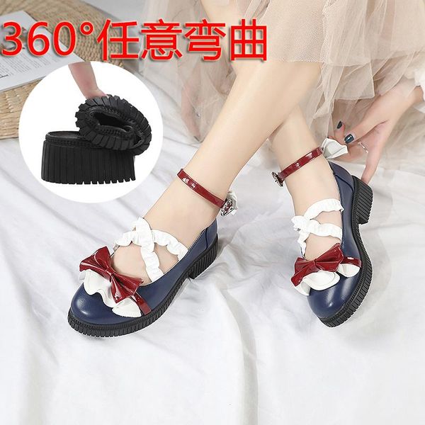 

dress shoes spring women pumps round toe comfort soft heel sweet bow color block decoration cute high heels, Black
