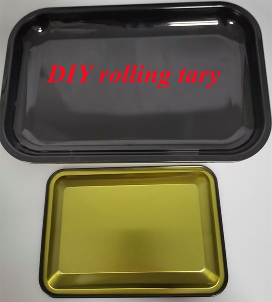 

diy rolling tray metal rolling tobacco trays blank unique cigarette smoke accessory black color with fast shipping can custom