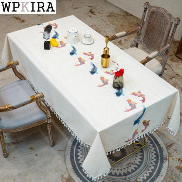 

table cloth modern minimalist oil-proof and anti-fouling tassel lace coffee cover dining desk tablecloth zb-ds-l011&d