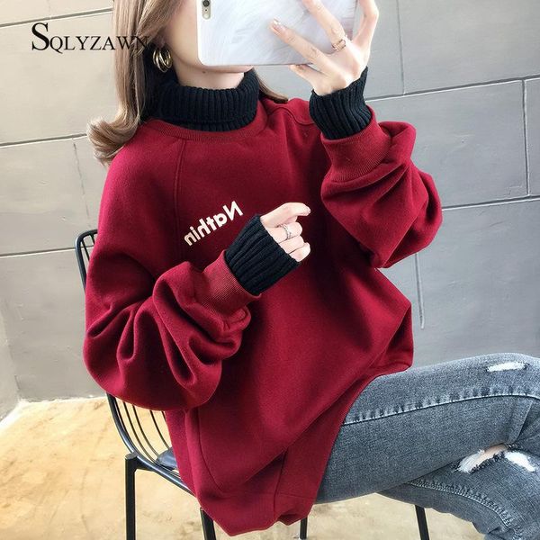 

women's hoodies & sweatshirts high-necked fake women in two dresses, Black
