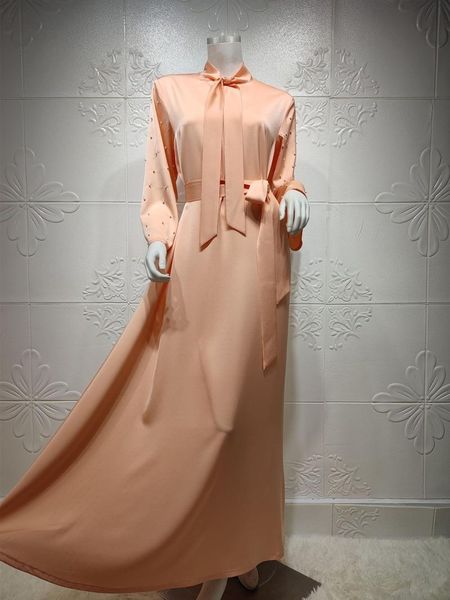 

ethnic clothing modest muslim satin abaya dress for women 2021 ramadan eid mubrak moroccan kaftan dubai turkey arabic clothes solid, Red