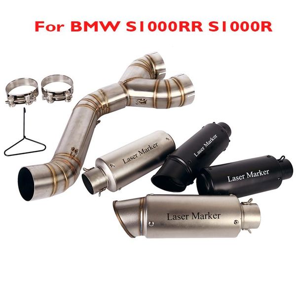 

motorcycle exhaust system slip on s1000rr link pipe muffler tip for 2010-2014 s1000r 2010-2021