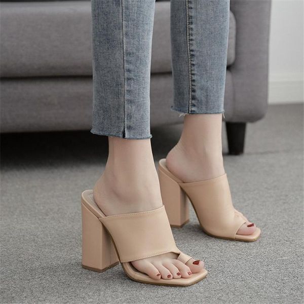 

slippers jianbudanhigh heel sandals for women's 10cm round party peep toe super flip flops 35-41, Black