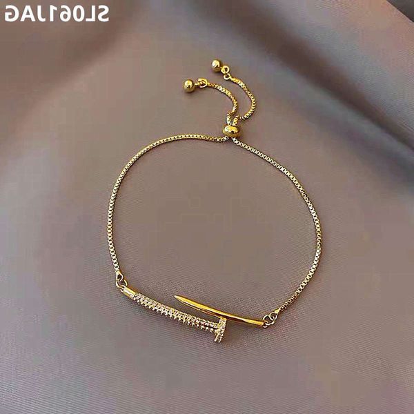 

real gold electroplated talan nail bracelet for women, Golden;silver