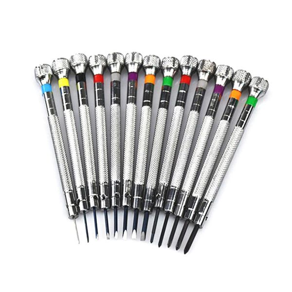 

repair tools & kits 13pcs 0.6-2.0mm slotted cross screwdriver set professional watchmakers watch screwdrivers tool kit