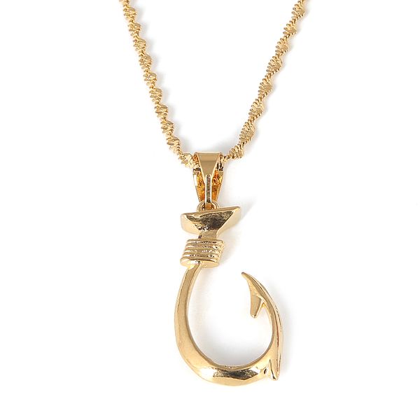 

new simple style fish hook pendant necklace gold color chain necklace women wedding jewelry, Silver
