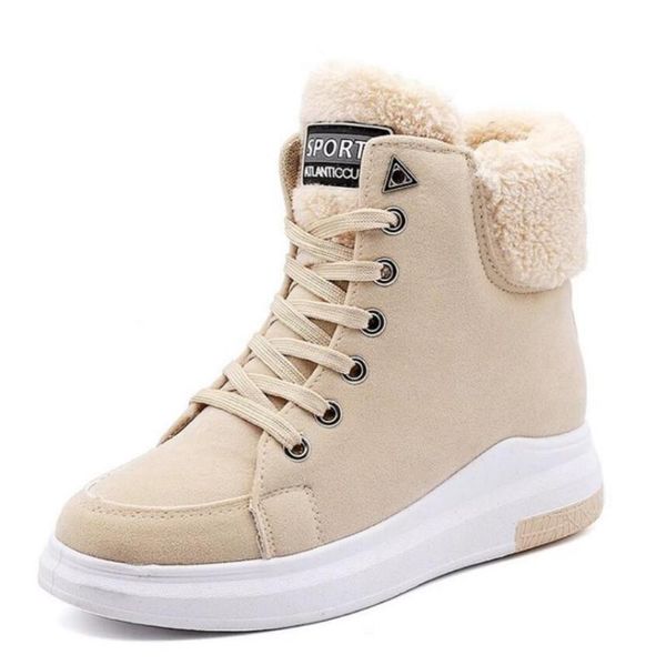 

boots women's women plus velvet warm short tube korean casual snow students wild cotton shoes, Black