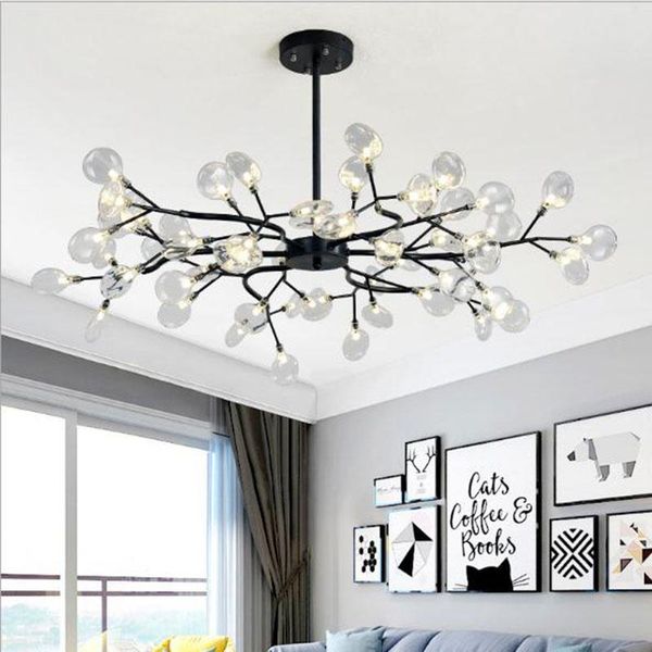 

chandeliers modern nordic black/gold body g4 multiple heads living dining room luxury minimalist bedroom firefly net red lamps