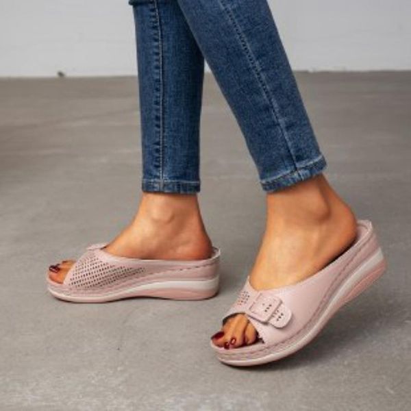 

slippers 2021 women's shoes summer bohemian thick-soled fashion slope with all-match comfortable sandals and, Black