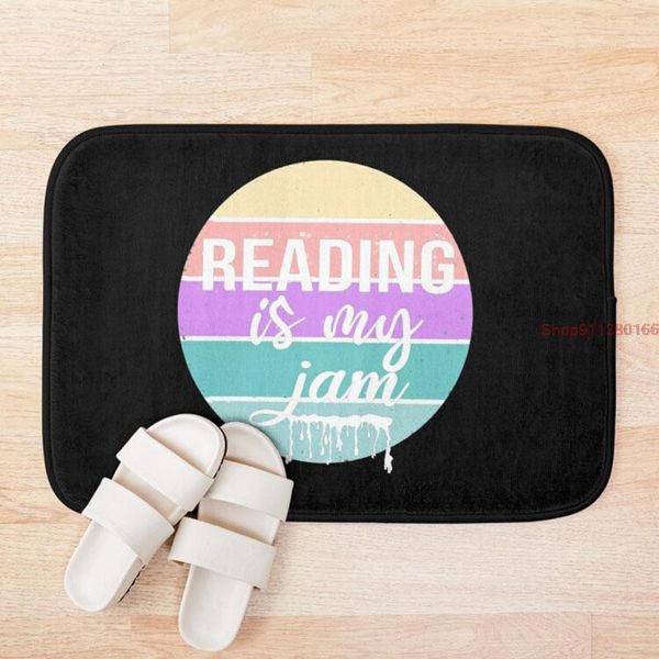 

mat reading is my jam living room door colorful pink mandala non-slip home decoration kitchen floor carpet entrance bath mats