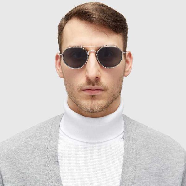 

thom brand design polarized sunglasses classic pilot anti glare men women retro double beam uv400 protection sun glasses, White;black