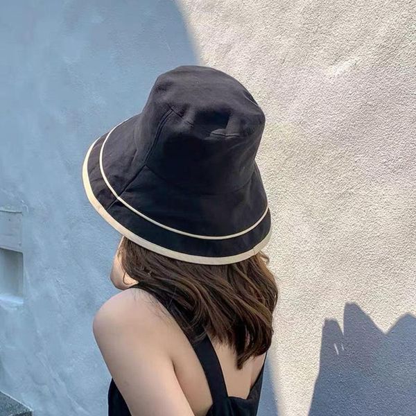 

wide brim hats y japanese summer stripped bucket cap for women spring wholesales hat fishing sunhat outdoor gift ladies sports j1l8, Blue;gray