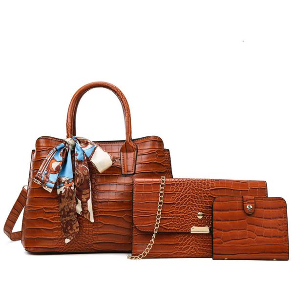 

2021 fashion one shoulder three piece handbag trend texture women's simple