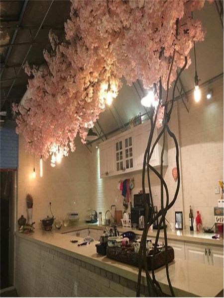 

decorative flowers & wreaths 135cm fake cherry blossoms rattan sakura wedding decoration artificial party silk wall hanging garland wreath