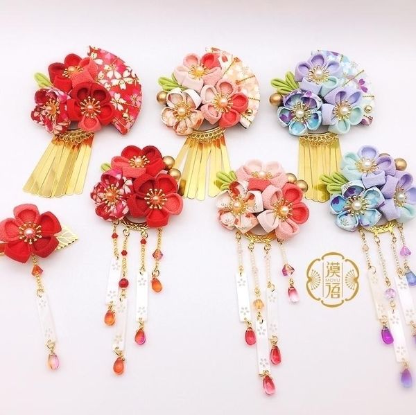 

party masks traditional classical tassels step shake accessories tsumami zaiku ancient hanfu kimono bride headdress kanzashi hairpin clip