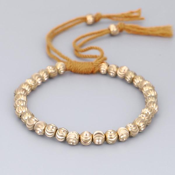 

charm bracelets copper beads bracelet exquisite prayer for women men jewelry drop yp8036, Golden;silver