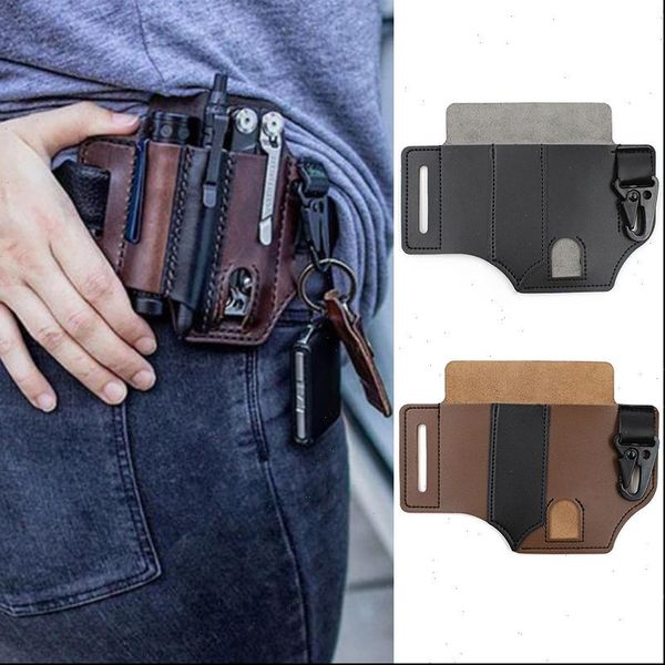 

pu leather tactical multifunction belt waist bag tool edc storage pouches