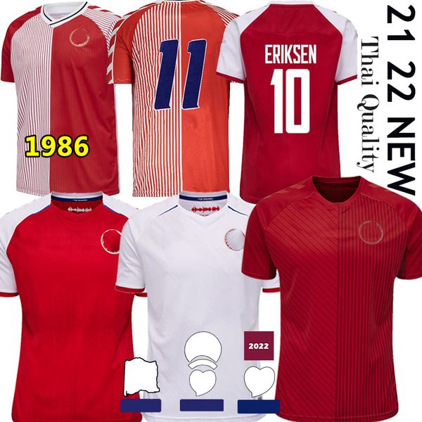 

2021 2022 soccer jerseys 21/22 dinamarca camisetas eriksen hojbjerg yussuf christensen home away braithwait dalsgaard thai national football, Black;yellow
