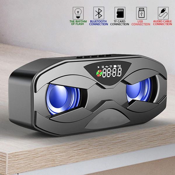 

cool bluetooth speaker robot design wireless loudspeaker fm radio alarm clock tf card support subwoofer portable speakers