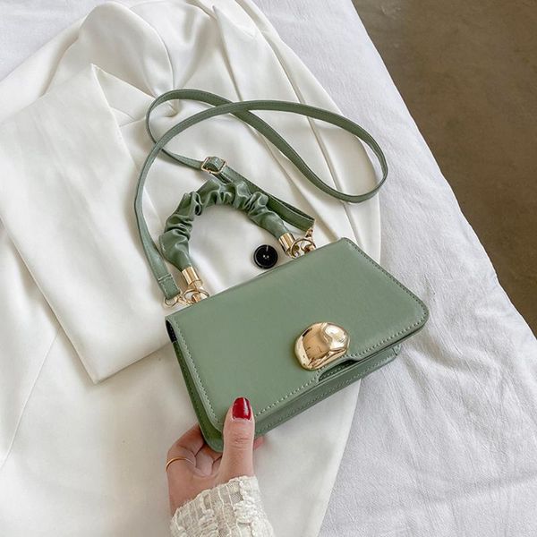 

casual women messenegr bag pleated pure color handle mini pu leather handbag women's fashion handbags cross body