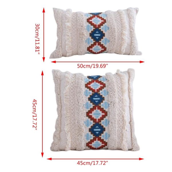 

embroidered ethnic throw pillow tribal boho woven tufted cushion super soft sham for sofa couch bedroom car lxaf
