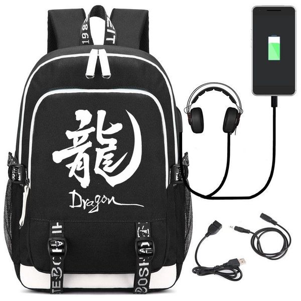 

backpack chinese dragon style travel bag for boy girls women men multifunction usb charging laptop