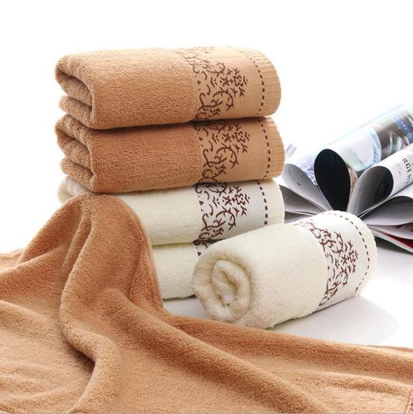 

towel 2pcs 100% cotton solid color face 34x75cm super soft home use bath hand terry