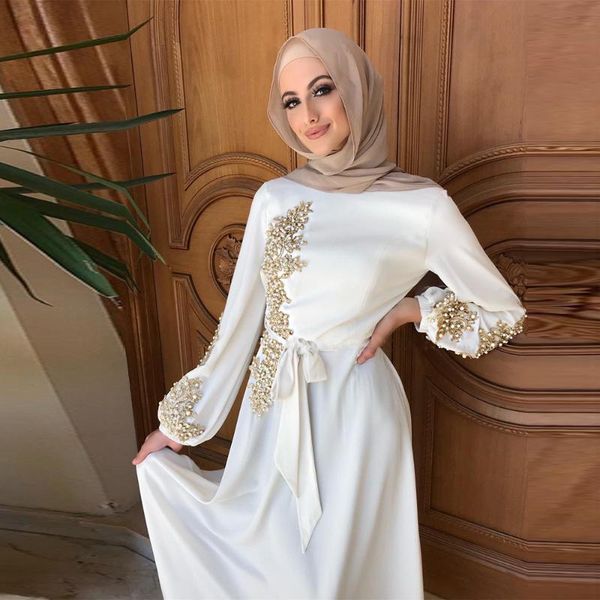 

ethnic clothing women muslim dubai abaya flare long sleeve maxi dress floral lace beading patchwork turkey hijab robe kaftan middle east isl, Red