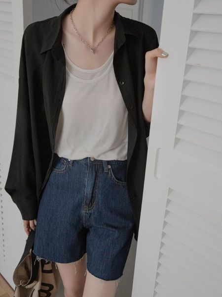 

women's shorts high waist white 2021 summer small slim pants children, White;black
