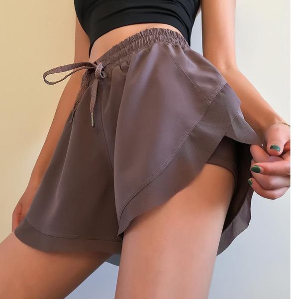 

women's high waist stretch athletic workout active fitness volleyball shorts 2 in 1 running double layer sports yoga outfit