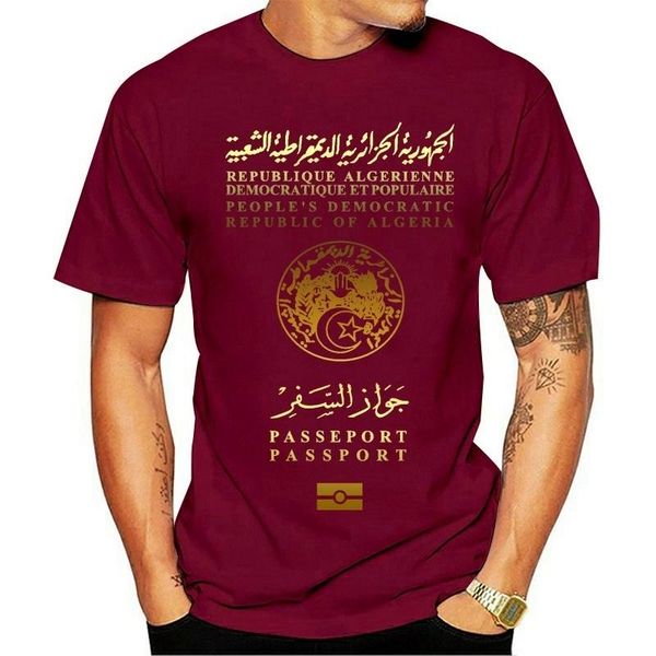 

men's t-shirts republic of algeria couple fashion t-shirt, patriotic passport, round neck cotton (2), White;black