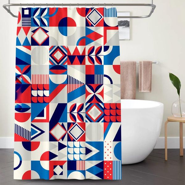 

nordic simple geometric abstract shower curtain waterproof cloth fabric luxury polyester bathroom boho decor curtains