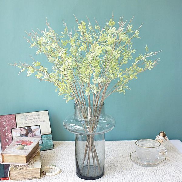 

decorative flowers & wreaths 1pc green buds artificial plants flower branch diy home garden decoration fake wall wedding shooting prop