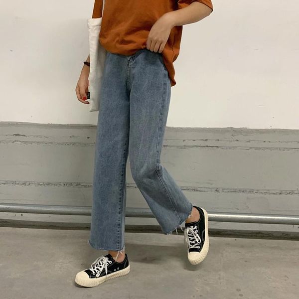 

women's jeans autumn high waist loose and slimming, Blue