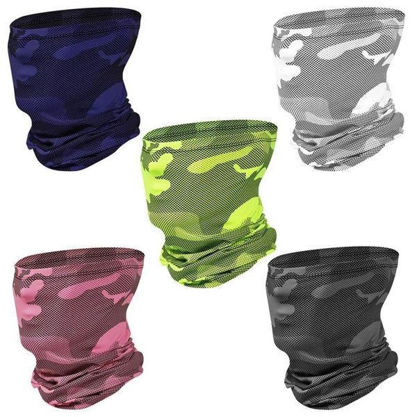 

camouflage army military hiking scarves polyester windproof neck warmer face mask anti uv tactical bandana cycling caps & masks, Black