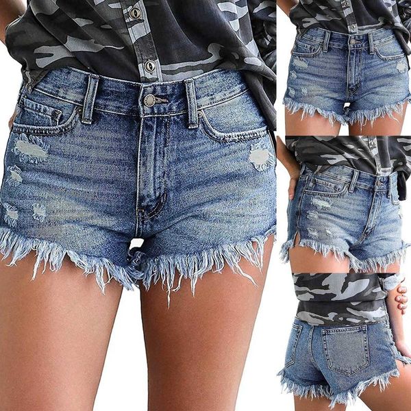 

women's shorts short femme shredded tassel denim summer pocket jeans for women ropa de mujer, White;black