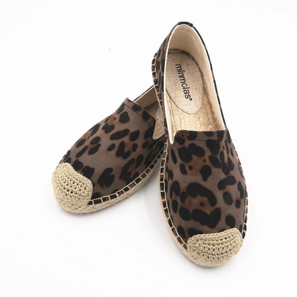 

dress shoes leopard flock flat woman slip on knitted moccasin sewing rubber loafers women korean animal prints espadrilles mujer ds7z, Black