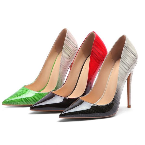 

dress shoes summer super heel 12 cm fashion ladies pointed pump high heels banquet large size design party shoes, Black
