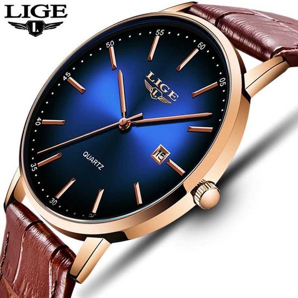 

fashion camouflage watch men lige brand luxury clocks male sport leather waterproof watches mens relogio masculino 210527, Slivery;brown