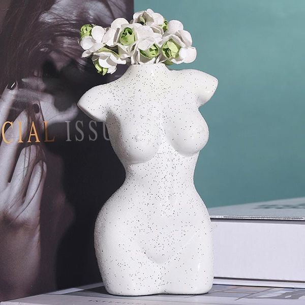 

planters & pots resin vase flower pot nordic style cute girl animal potted secy women vases basket pen brushes holder home decoration