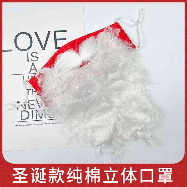

party mask santa claus beard cloth filter winter warm mask pure cotton