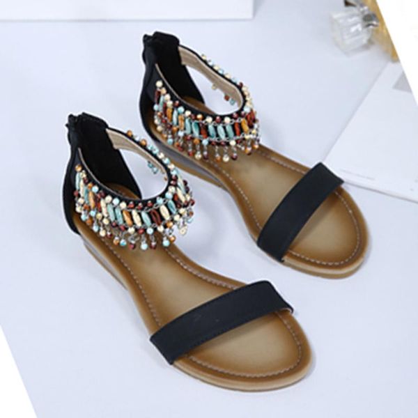 

sandals feminina ladies summer romanas wedges bohemian fashion sexy, Black