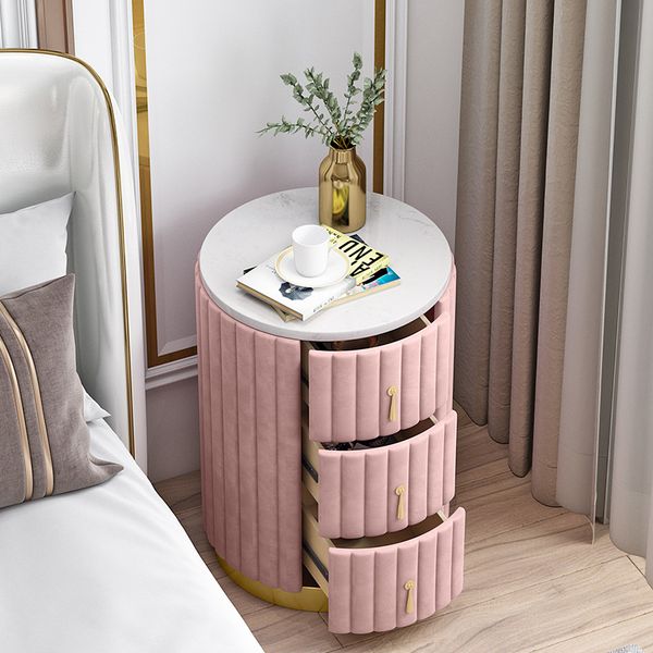 

modern furniture nordic minimalism bedroom bedside table small shelving round