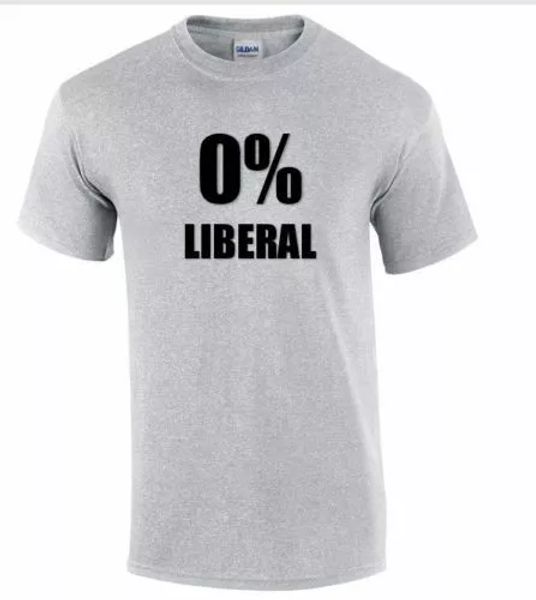 

0 % liberal t-shirt pro trump conservative funny sport gray shirt s - 5xl, White;black