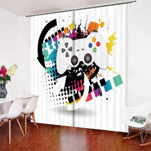 

curtain & drapes kitchen kids game theme window curtains home decor living room gaming controller bedroom