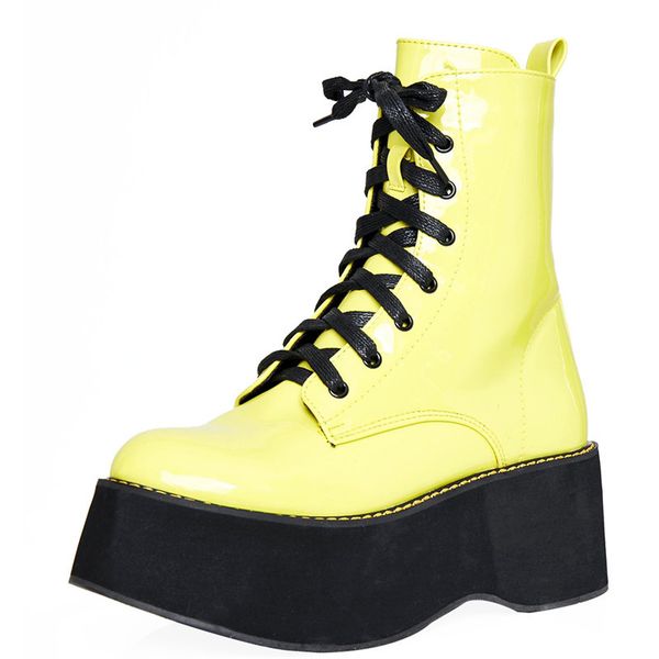

ankle, boot boots women's synthetic platform boots, punk, motorcycle, large size, night club shoes, , y9i8, Black