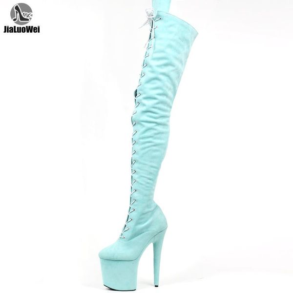 

boots jialuowei 8 inch spike heels suede thigh high boot size5-12, Black